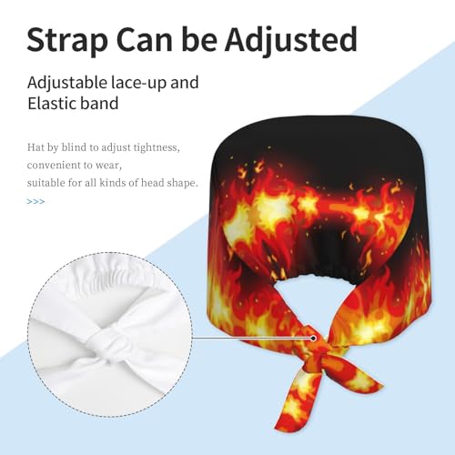 Image of Adjustable Working Cap Breathable Unisex Women Men Elastic Bandage Tie Back Hats Scrub Nursing Doctor Surgeon Cap