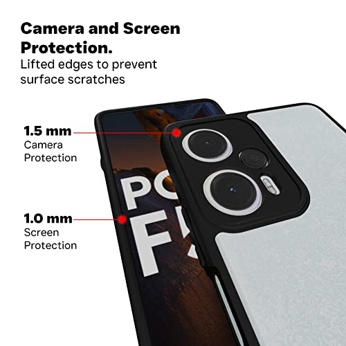 Image of RIGGEAR Shockproof Sleek Hybrid Armor Back Cover Case for Poco F5 5G (Transparent PC + Black TPU Bumper)