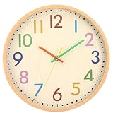 Lizhuzhuzs28 Orologio da Muro Orologio da parete rotondo minimalista colorato, funzionamento silenzioso, alimentato a batteria Orologio da Parete