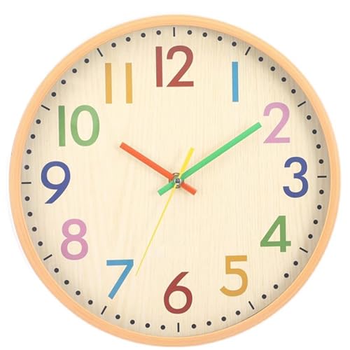 x3anggyt5 Living Room Minimalist Round Colorful Wall Clock Silent Operation