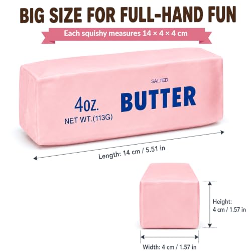 Klysuron 2 Pack Crunchy Butter Squishy Toys, Fidgets Set, Yellow and Pink — view 4