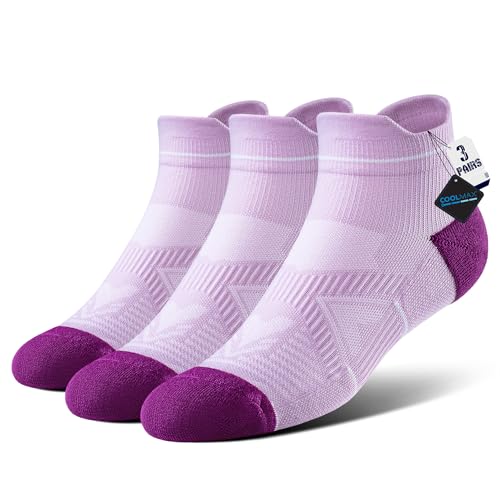 Image of BRISIRA Coolmax Bamboo Viscose Women Compression Running Ankle Socks No Show Athletic Wicking Thick Cushioned Arch Support