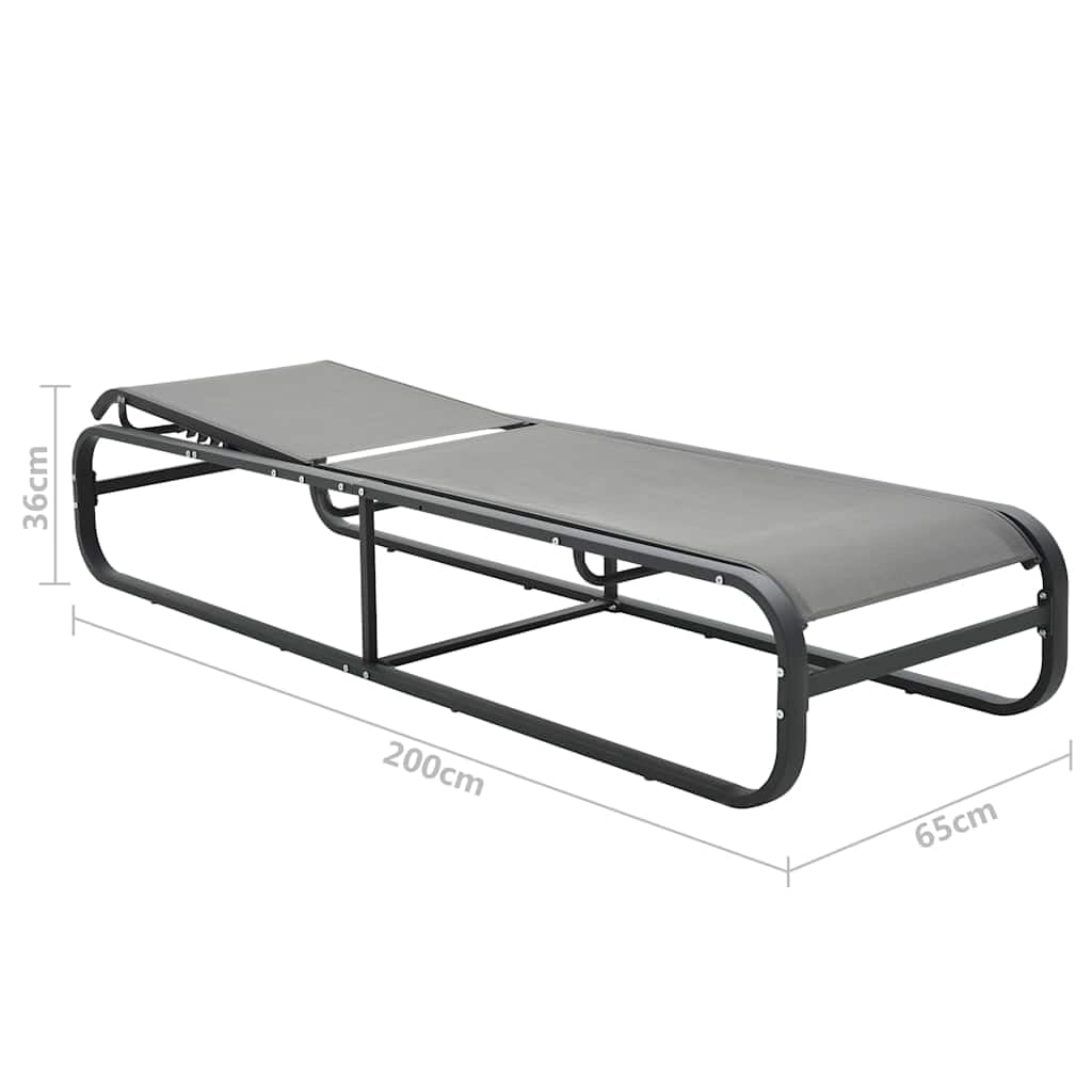 SYDE Aluminiowa leżanka z tekstylenu regulowana do ogrodu | Wodoodporny, łatwy do czyszczenia, odchylany oparcie, łatwy montaż