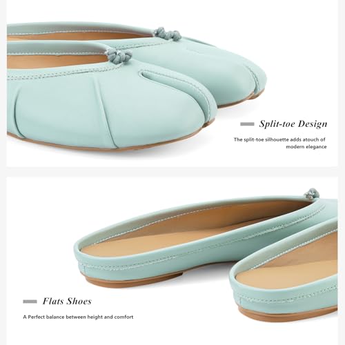 Image of VBDB Tabi Ballet Flats for Women Dressy Casual Shoes Split Toe Wide Flats Light Weight Japanese Shoes