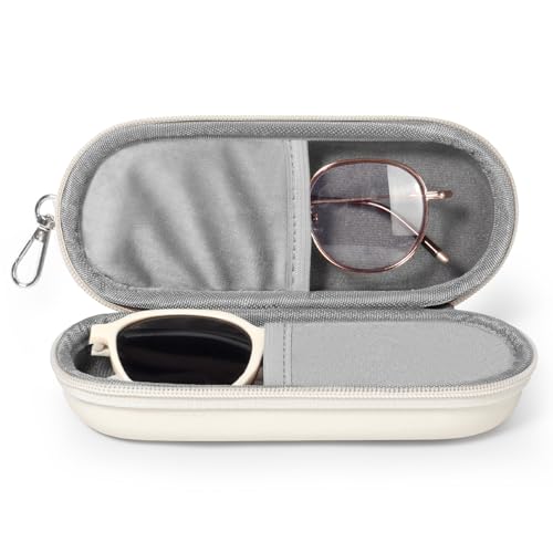 Image of Double Eyeglasses Case, Dual Glasses Sunglasses Organizer with Zipper Closure, Eyewear Storage Box for Men Women Travel