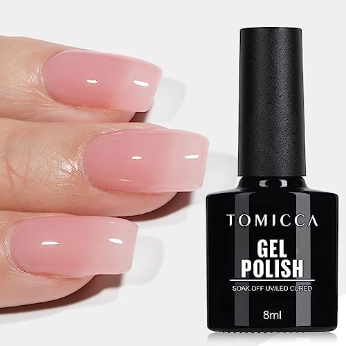 TOMICCA Gel Nail Polish, White Color Gel Polish Soak Off UV LED Gel Varnish Nail Art Manicure Salon DIY for Professional, Salon & Home 8ml