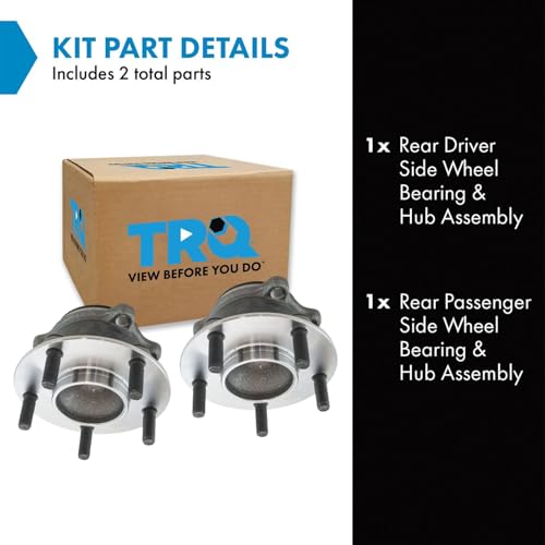 Image of TRQ Rear Left and Right Wheel Bearing and Hub Assembly Set 2 Piece Compatible with 2014-2021 Mazda 6 2013-2021 CX-5 Front Wheel Drive