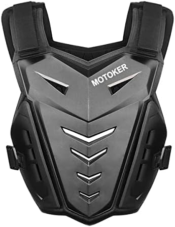 MOTOKER Chest Protector Adult Dirt Bike Riding Armor Vest Back Protector Motocross Motorcycle Racing (Black)