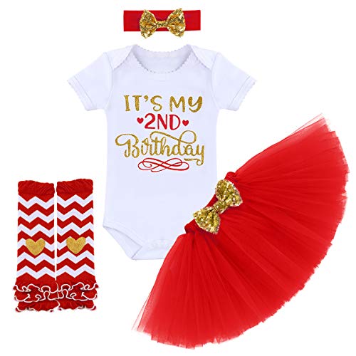 Tenue anniversaire bébé fille confortable qui ne gratte pas 2 ans rouge