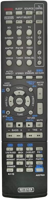 Replacement Remote for Pioneer Receiver AXD7622 - Audio/Video Receiver Remote Control