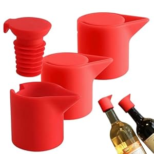 Generisch 3er Silikon Weinverschluss Champagnerverschluss Rot