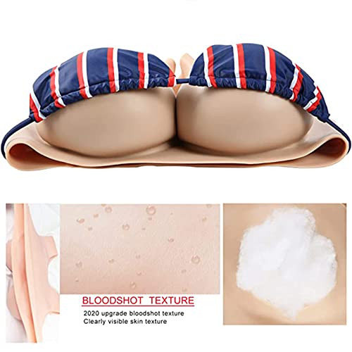 Peitoral realista de silicone de gola alta para crossdresser cosplay, transgênero, Drag Queen, maste