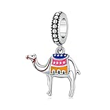 LAMOONY Camel Charm 925 Sterling Silver Dog Charm Dinosaur Charm Spider Charm Cat Charm Animal Charm Dolphin Charm Mouse Charm for Pandora Charm Bracelet (Camel)