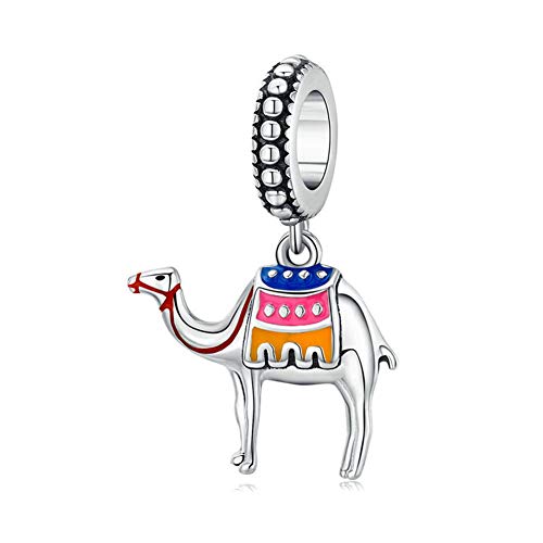 Camel Charm 925 Sterling Silver Dog Dinosaur Spider Cat Animal Dolphin Mouse Pet Family Charm for Pandora Charm Bracelet (Camel)