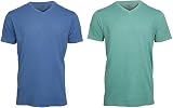 RuckFitt Premium Garment Dyed Slub Cotton V-Neck T-Shirt for Men - 2-Pack