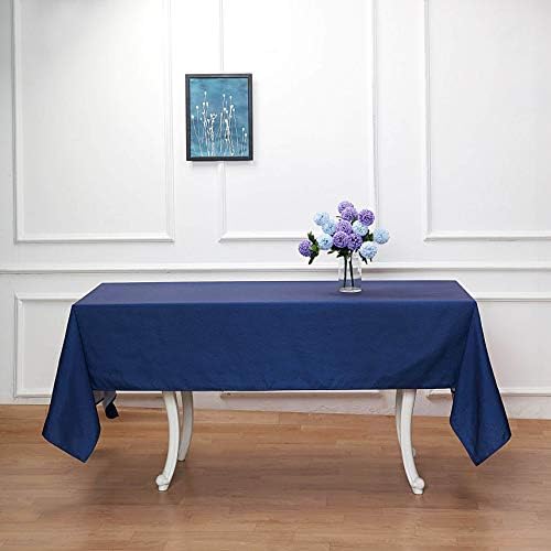 Weddings Venue Shop Dark Blue Faux Denim Polyester Rectangular Tablecloth - 60" x 102" | Pack of 1