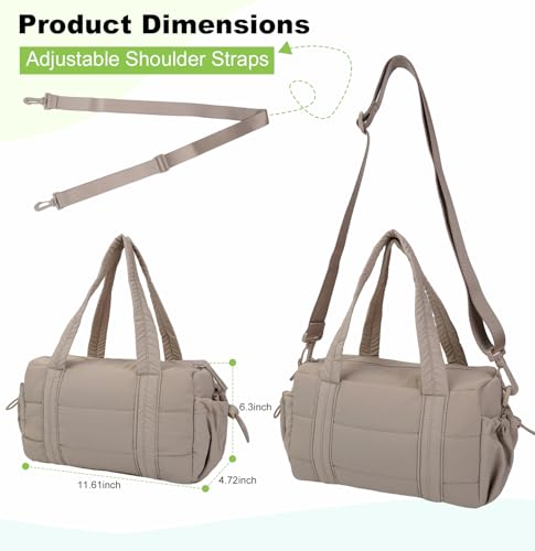 Parabagion Puffer Mini Gym Bag for Women, Lightweight Travel Bag with Detachable Shoulder Strap, Overnight Weekender for Sports, Short Trip, Daily Use, Black by Parabagion - Used condition - Image 4