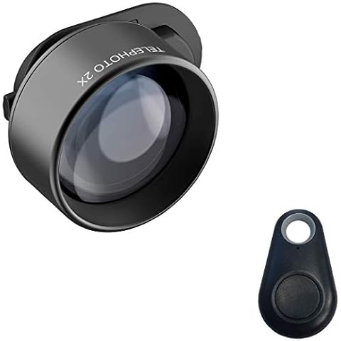 olloclip Essential Telephoto Zoom 2X Lens with Multi-Device Clip Compatible with iPhone, Pixel and Samsung Galaxy Smartphones + Selfie Bluetooth Remote Shutter Cover