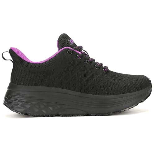 Image of AVW Womens Non Slip Work Shoes Water Resistant Walking Sneakers Food Service Chef Kitchen Shoes