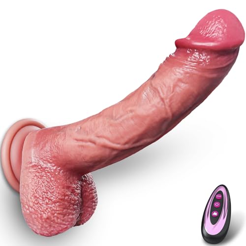 Thrusting Dildo Sex Toys Vibrator - SidmHeal 8.5 Inch Silicone with 10 Vibrating & 5Thrusting & Heating Dildos Remote Control Strong Suction Cup for G-Spot & AnalStimulator Adult Sex Toys for Women