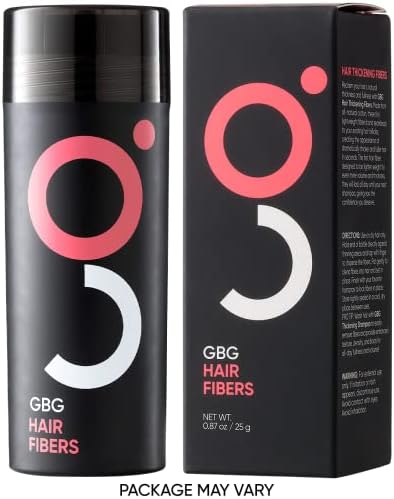 GBG Hair Fibers for Thinning Hair 25g - Hair Powder for Fine Hair - Electrostatically Charged for Instantly Thick in 30 Seconds, Hair Touch Up, Hair Thickener for Women & Men (Grey)