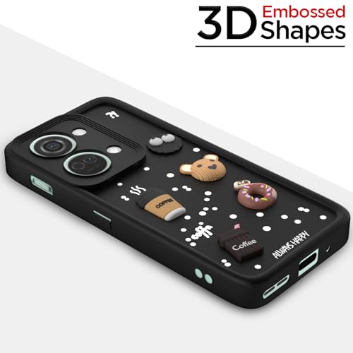 Image of Outlouders Back Cover for OnePlus Nord 3 5G | 3D Cartoon Bear Cute Fun Silicone Full Body Protection Bumper Case (Black)