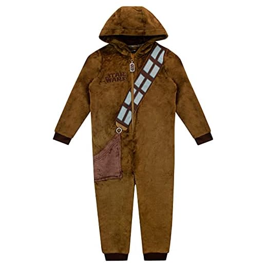 Star Wars Pijama Entera para Niños Chewbacca Marrón 8-9 Años