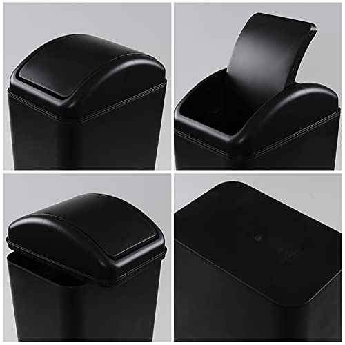 Caneca de basura rectangular de plástico 3.5 galones negra miniatura 4