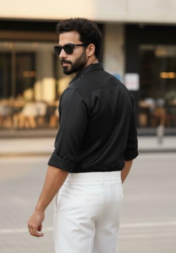 Image of IndoPrimo Men's Stylish Satin Shirt for Party, Formal, Daily and Casual Wear Full Sleeve Shirt for Men