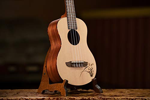 Ortega Guitars Ukulélé Ténor acoustique – Série Bonfire – table épicéa avec motif gravé au laser (RU5-TE) - Les Beatles, Paul McCartney, John Lennon, RIngo Starr, George Harrison Ortega Guitars Ukulélé Ténor acoustique - Série Bonfire - table épicéa avec motif gravé au laser (RU5-TE) – Image 5
