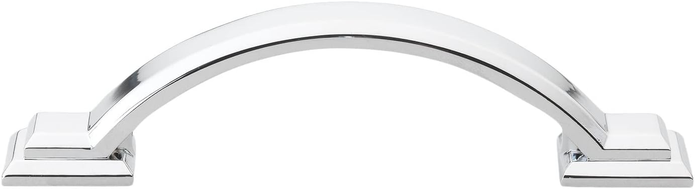 GlideRite Hardware 4355-PC-25 Arched Square Cabinet Pulls, 25 Pack, 3", Polished Chrome