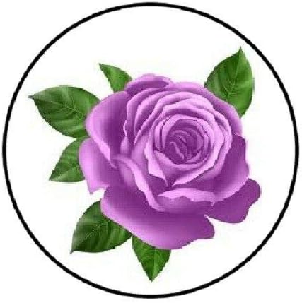 48 pcs Purple Rose Stickers Envelope Seals Labels Round Tags, Stamps Sticker for Gift Cards, Envelopes, Boxes for Holiday, Birthday, Christmas