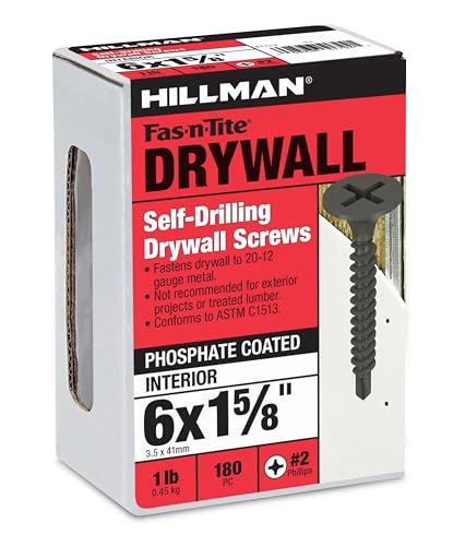 Hillman 6 x 1-5/8-Inch Self Drilling Drywall Screws