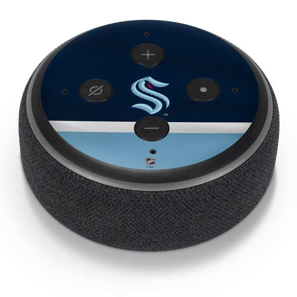 Skinit Decal Audio Skin Compatible with Amazon Echo Dot 3 - Officially Licensed NHL Seattle Kraken Striped Design