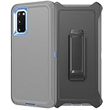 Defender Series Case for Samsung Galaxy S20 5G，Rugged & Durable,Military Grade Shockproof Secure Layered, with Port Protection, Includes Holster Clip Kickstand for Galaxy S20 6.2”-Gray/Dark Blue