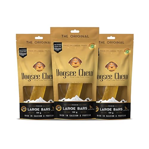 Image of 100% Natural Himalayan Cheese Based Dental Chews for Dogs (Large Bars Pack of 3) (Large Bars Pack of 3)