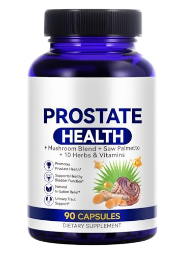 Ocnisdns Prostate Health Supplement for Men 90 Capsules – Supports Prostate, Bladder & Urinary Tract Function – Saw Palmetto, Mushroom Blend & 10 Herbs + Vitamins – Vegan, Non-GMO, Gluten-Free