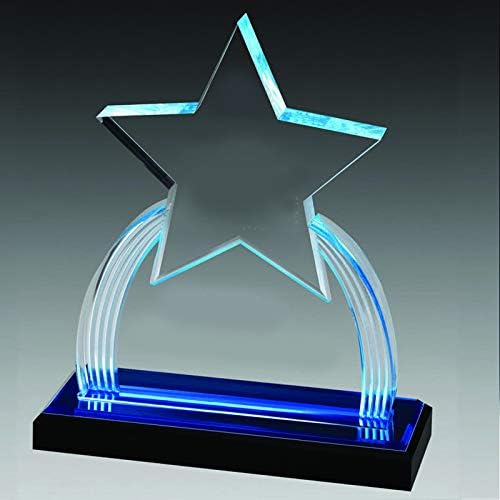 SHOP AWARDS AND GIFTS Acrylic Clear Star Trophy Award Personalized, Customizable Engraved Work Business Prizes,