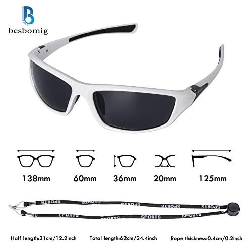 besbomig Polarized Cycling Glasses Golf Sunglasses Lightweight UV400 Protection, Sports Sunglasses for Men Women, for Driving, Running, Fishing, Golfing - Image 3