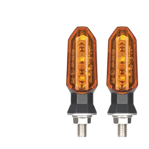 Clignotants moto à LED ambre double intensité 12V avec filetage 8mm