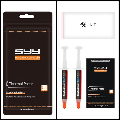 Image of SYY Thermal Paste with Tool kit, 10 Grams CPU Paste Thermal Compound Heatsink for IC /Processor /CPU /GPU /All Coolers