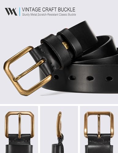 Image of WOLFANT Thicken Full Grain Leather Belt for Men,1.5 inch Italian Solid Leather | All-Day Comfy Heavy Duty Leather Belt for Casual, Work and Daily Wear