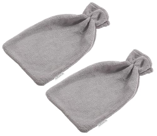 PEARL Überzug Wärmflasche: 2er-Set flauschige Coral-Fleece-Bezüge für 2-Liter-Wärmflasche (Kuschelige Wärmflaschen Bezüge, Wärmflaschenbezug,...