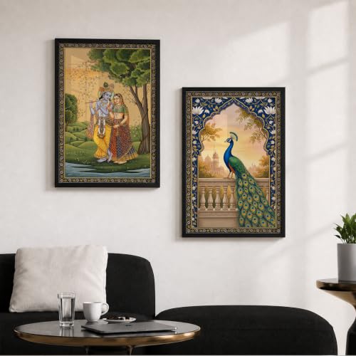 Image of Suneree Traditional Indian Wall Art - Set of 2 (ART 15, 13x19 INCHES)