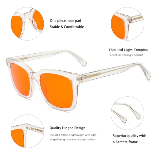 Image of 99.9% Blue Light Blocking Glasses, AR Coating, Computer Screens Gaming for Men Women, Stop Eyestrain, Better Sleep