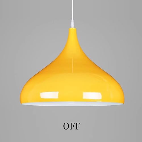 Miniatura 5 de Moderna lámpara colgante amarilla con acabado brillante, iluminación colgante de metal en diseño colorido iluminación colgante industrial para
