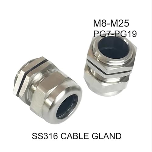Prensaestopas de acero inoxidable M25 con rosca metal impermeables para cables 7