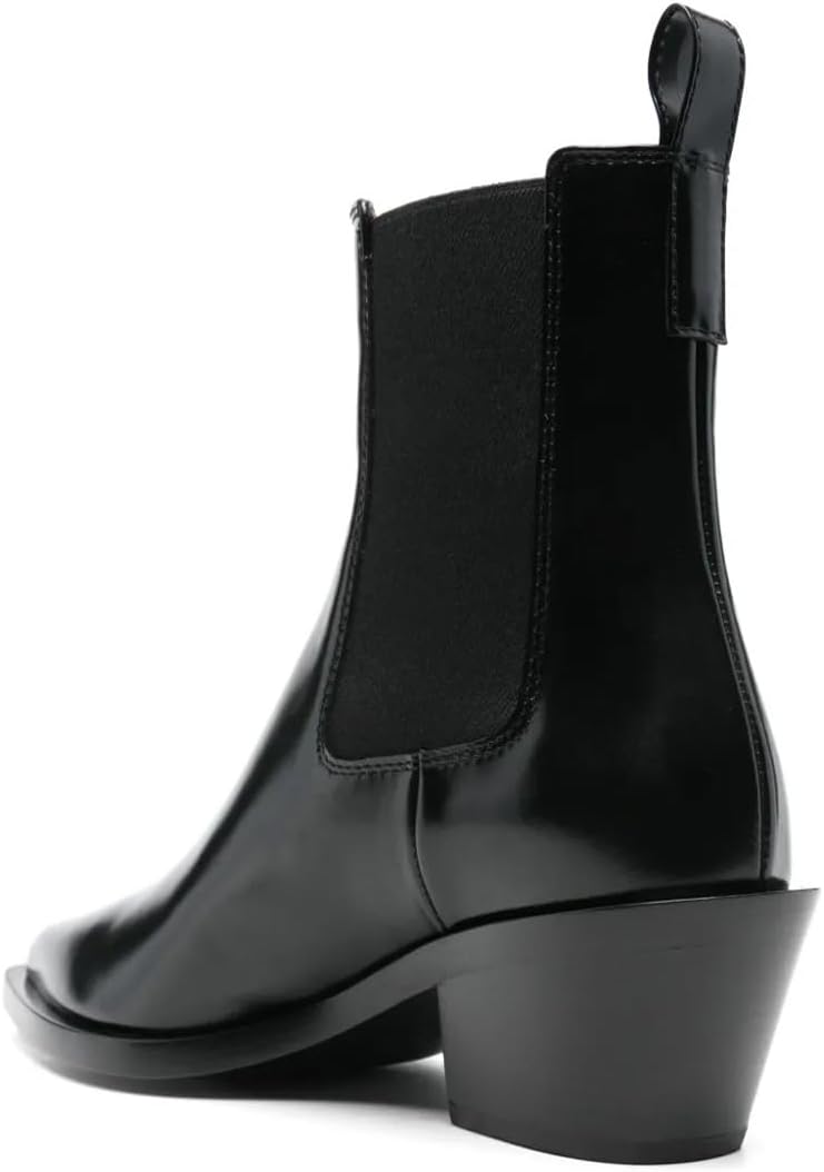 YDN Women's Pointed Toe Chelsea Boots Chunky Block Low Heels Slip On Comfortable Chic Daily Casual Ankle Booties Shoes Size 4-16 US
