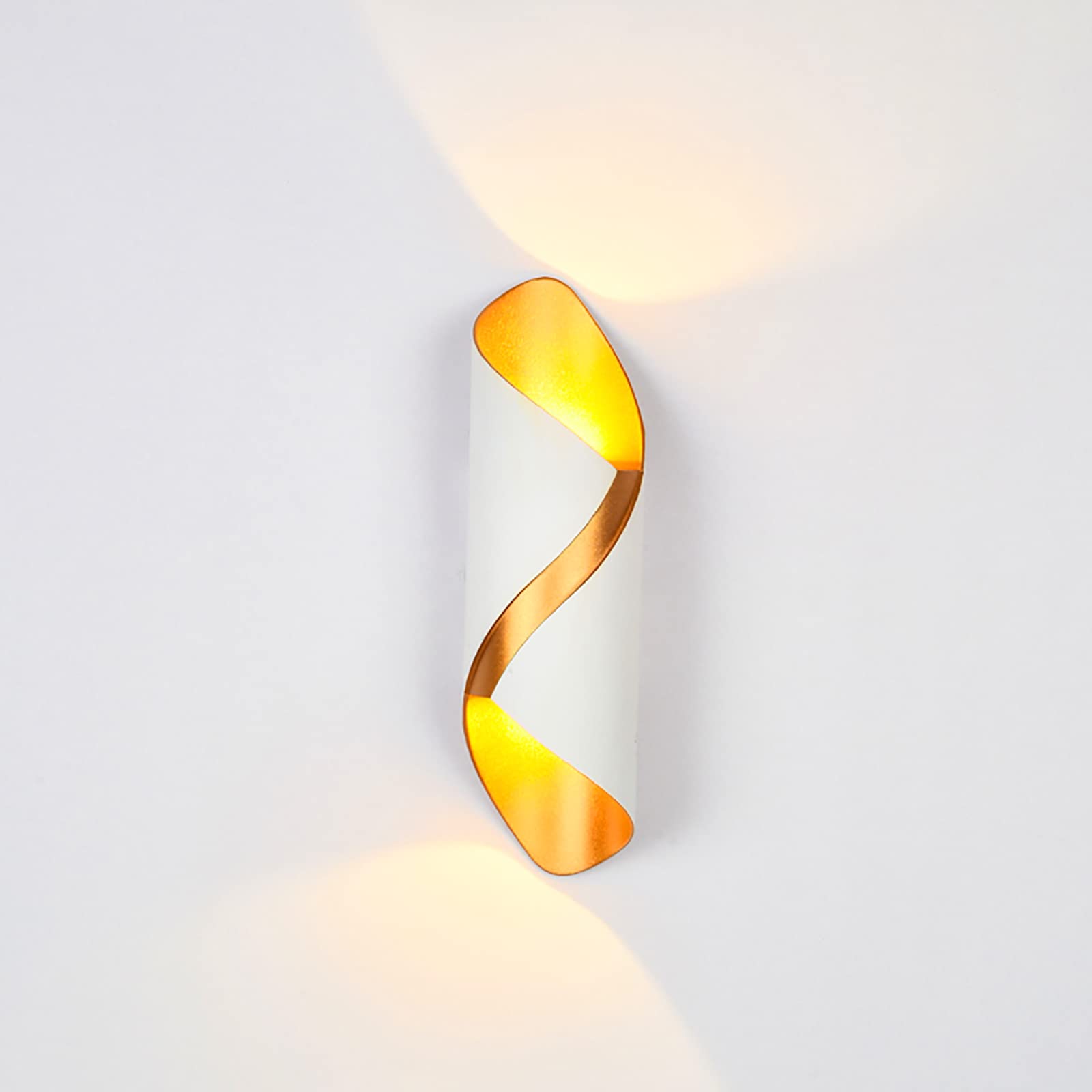 Spiralne oświetlenie kinkietowe LED, 10W wtykowe oprawy oświetleniowe naścienne, ciepła biel 3000K Led w górę i w dół na ganku Kinkiet do salonu Sypialnia Przedpokój Schody Łazienka