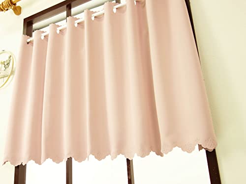 かーてん屋さんアウトレット 防炎遮光1級カフェカーテン [ピティ] クラウドピンク色 幅145cm 丈70cm 1枚 [5]